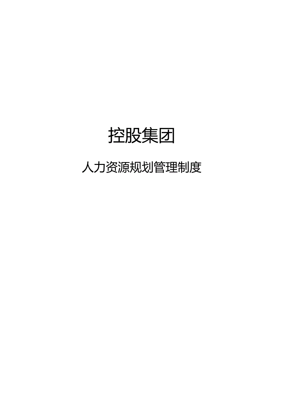 控股集团人力资源规划管理制度.docx_第1页