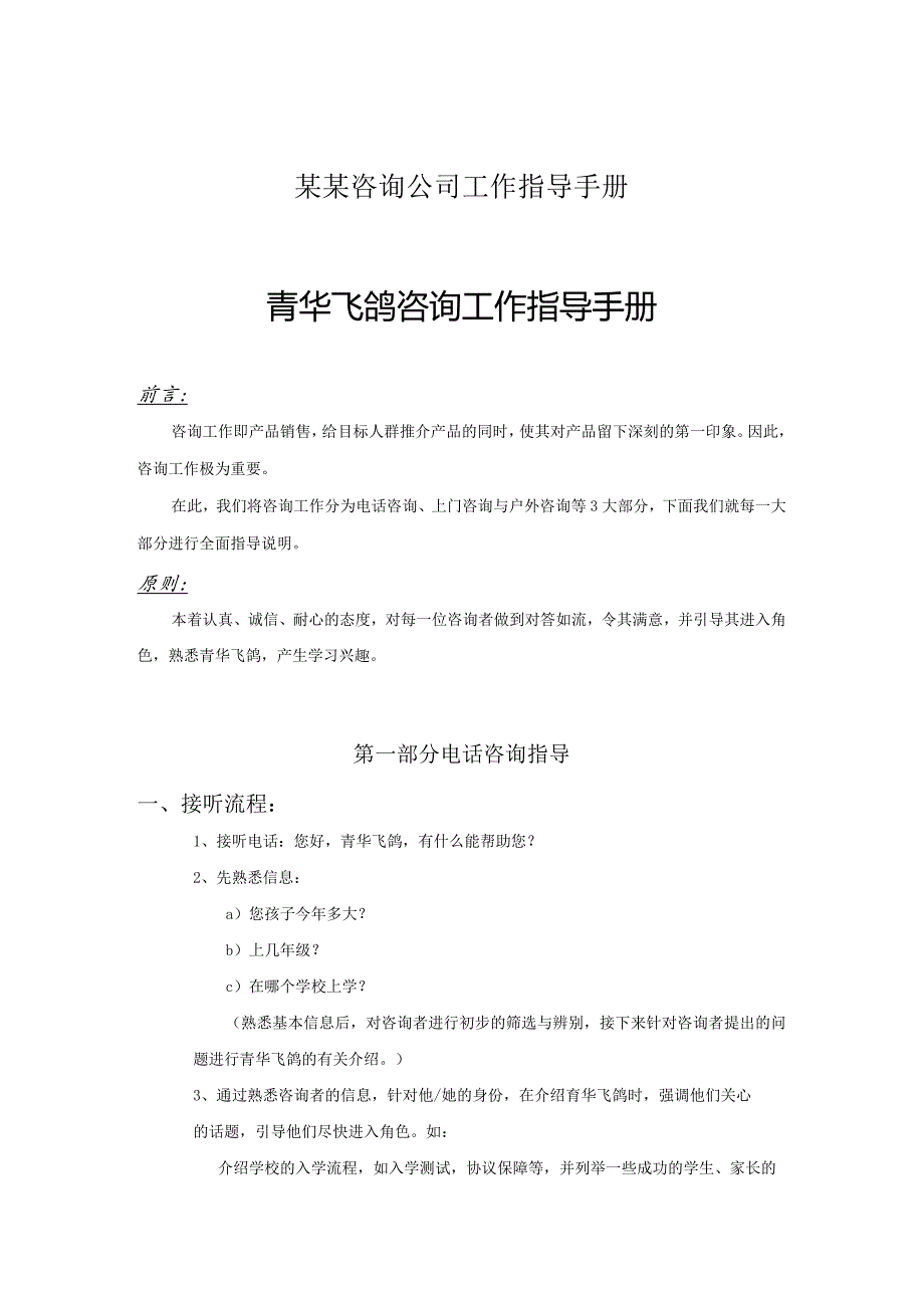 某某咨询公司工作指导手册.docx_第1页