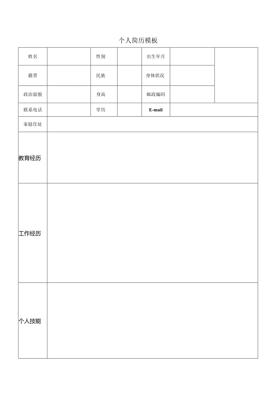 热门个人简历模板电子版.docx_第2页