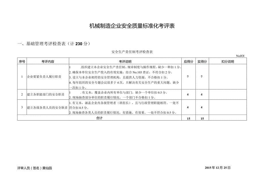 机械制造企业安全质量标准化考评表.docx_第1页