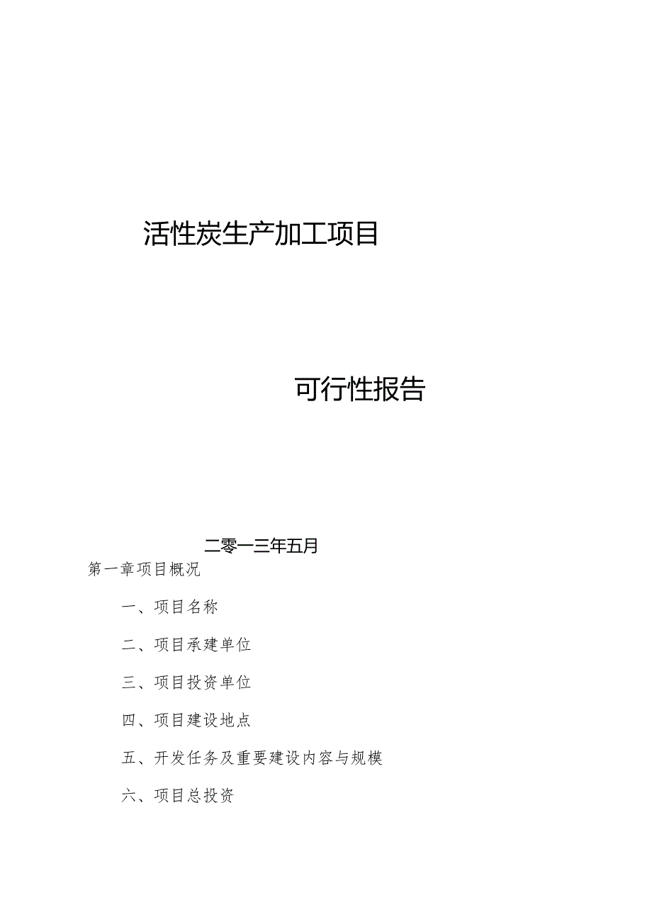 活性炭项目的可行性分析报告.docx_第1页