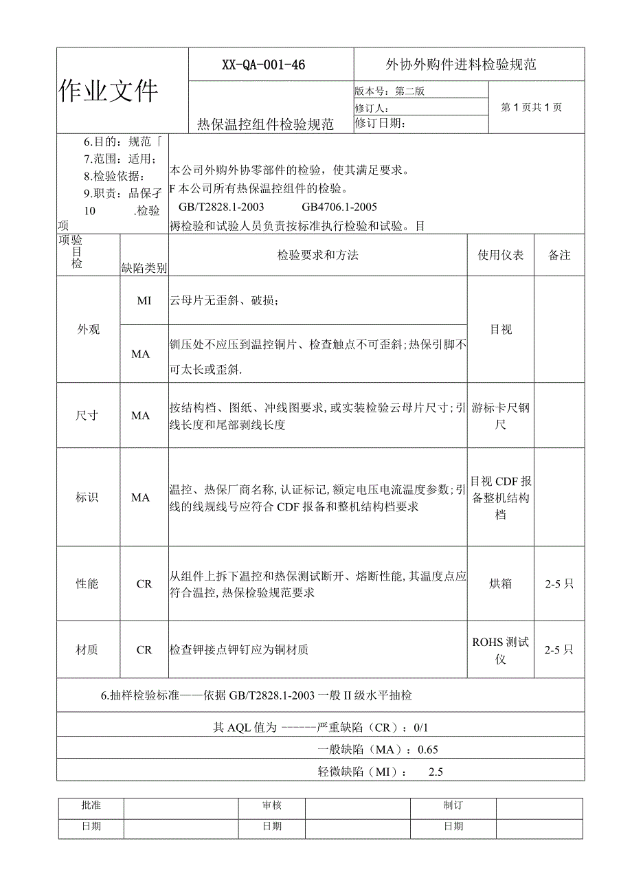 热保温控组件检验规范.docx_第1页