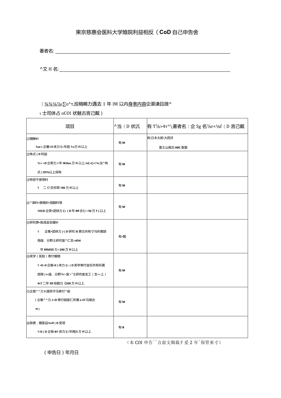 日本内科学会雑誌：自己申告によるCOI報告書.docx_第1页