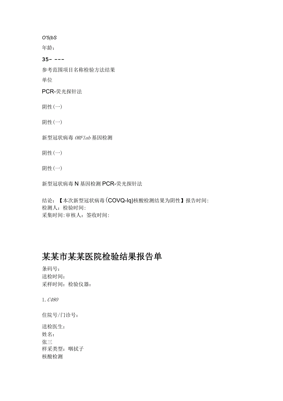 新冠核酸检测结果报告单.docx_第2页