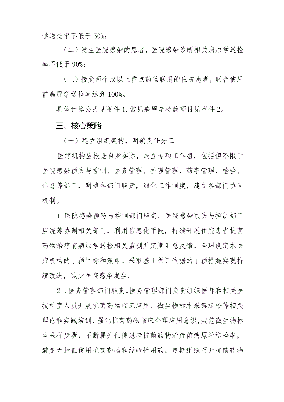 提高住院患者抗菌药物治疗前病原学送检率工作方案2023年.docx_第2页