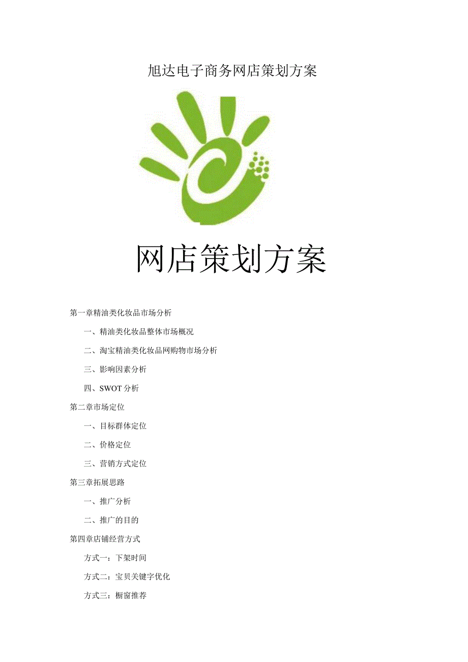 旭达电子商务网店策划方案.docx_第1页