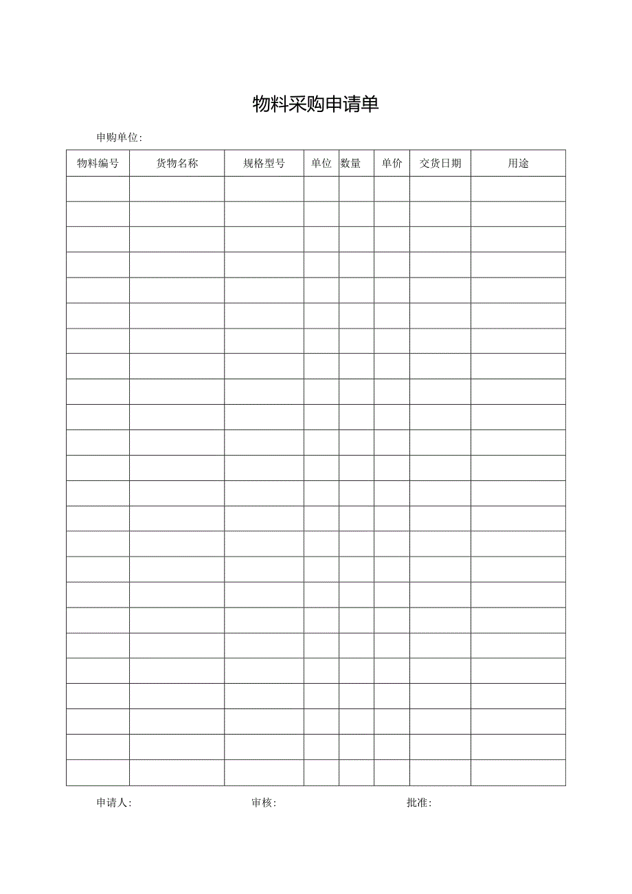 物料采购申请单.docx_第1页