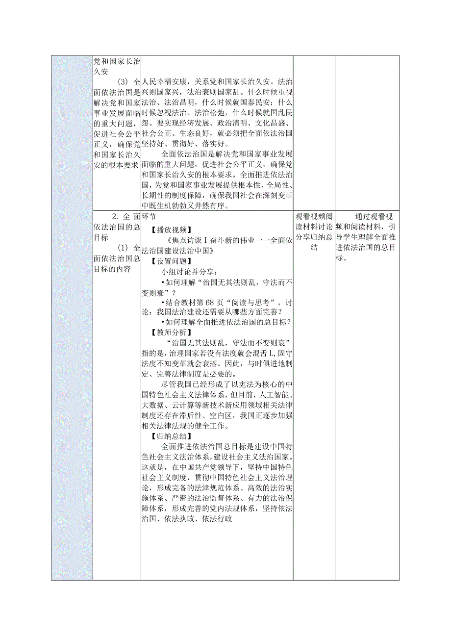 推荐最新国规教材新课标中职职业道德与法治16.第7课第二框《全面依法治国的意义与总目标》.docx_第3页