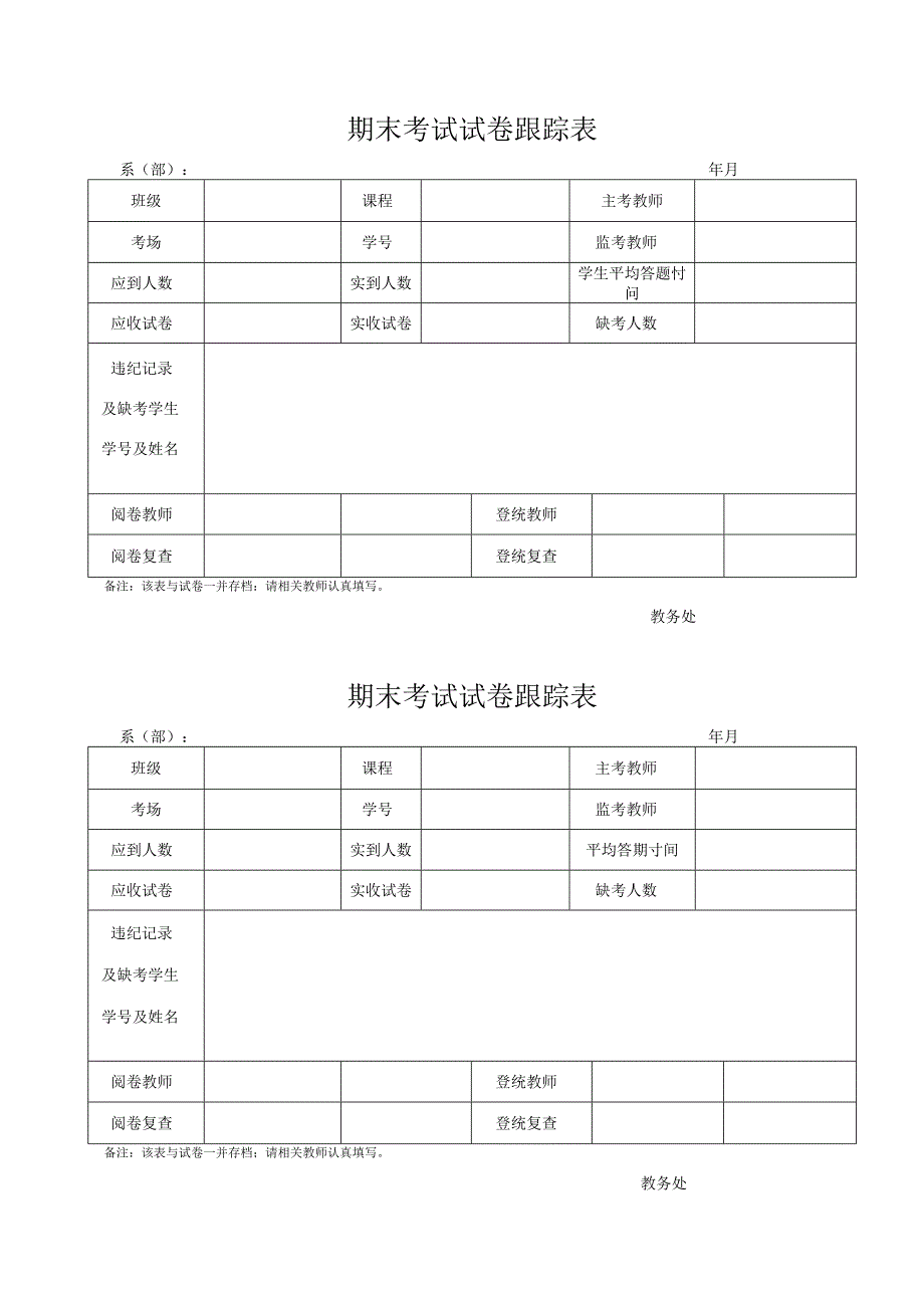 期末考试试卷跟踪表.docx_第1页