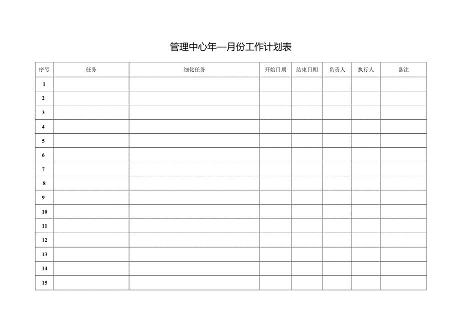 月度重点工作计划表.docx_第1页