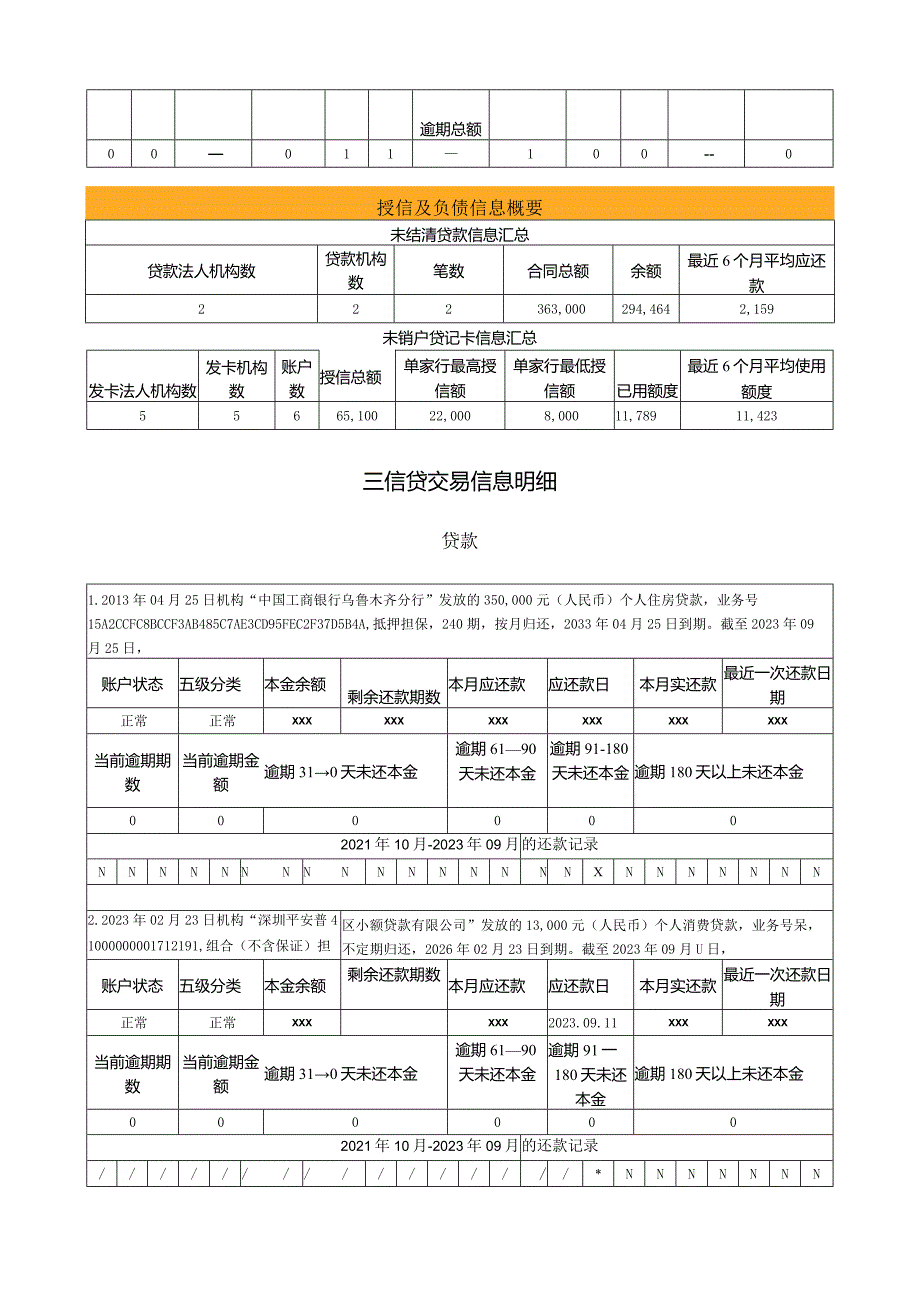 最新详版征信报告可编辑模板（带水印）.docx_第3页