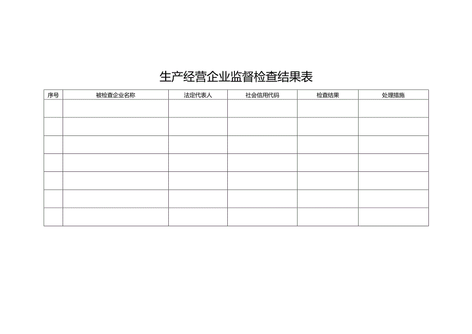 生产经营企业监督检查结果表未备案检查情况.docx_第1页