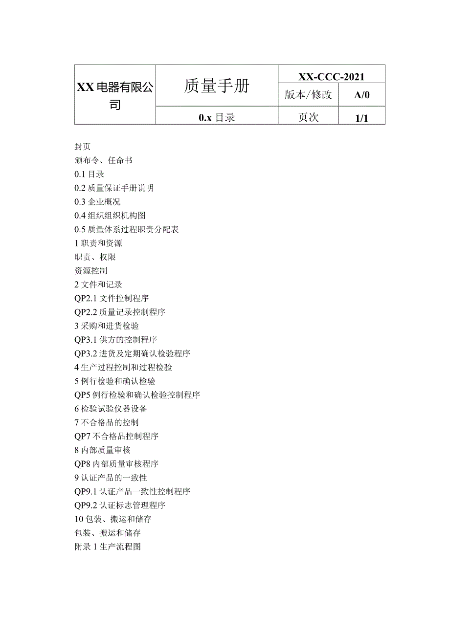 电气产品3C认证管理手册、程序文件汇编.docx_第2页