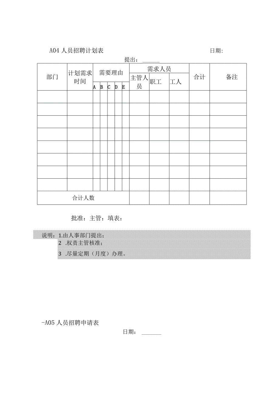 某某公司人事行政管理专用表格.docx_第2页