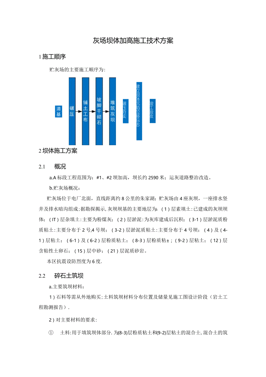 灰场坝体加高施工技术方案.docx_第1页