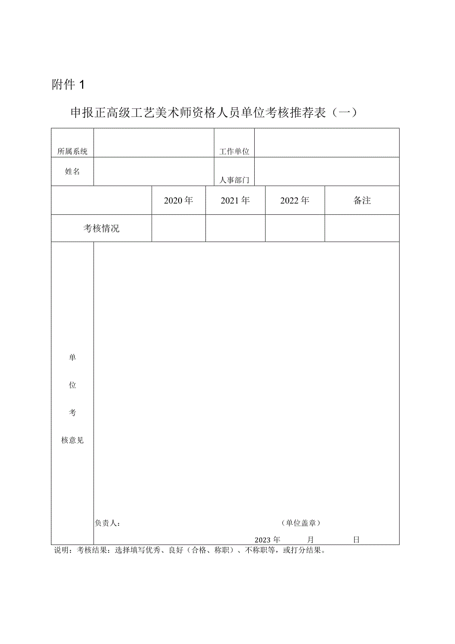 申报正高级工艺美术师资格人员单位考核推荐表.docx_第1页