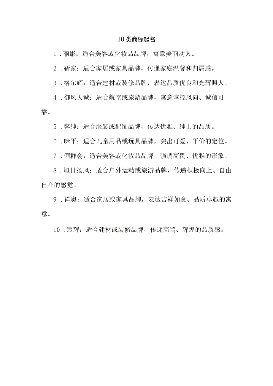 10类商标起名.docx_第1页