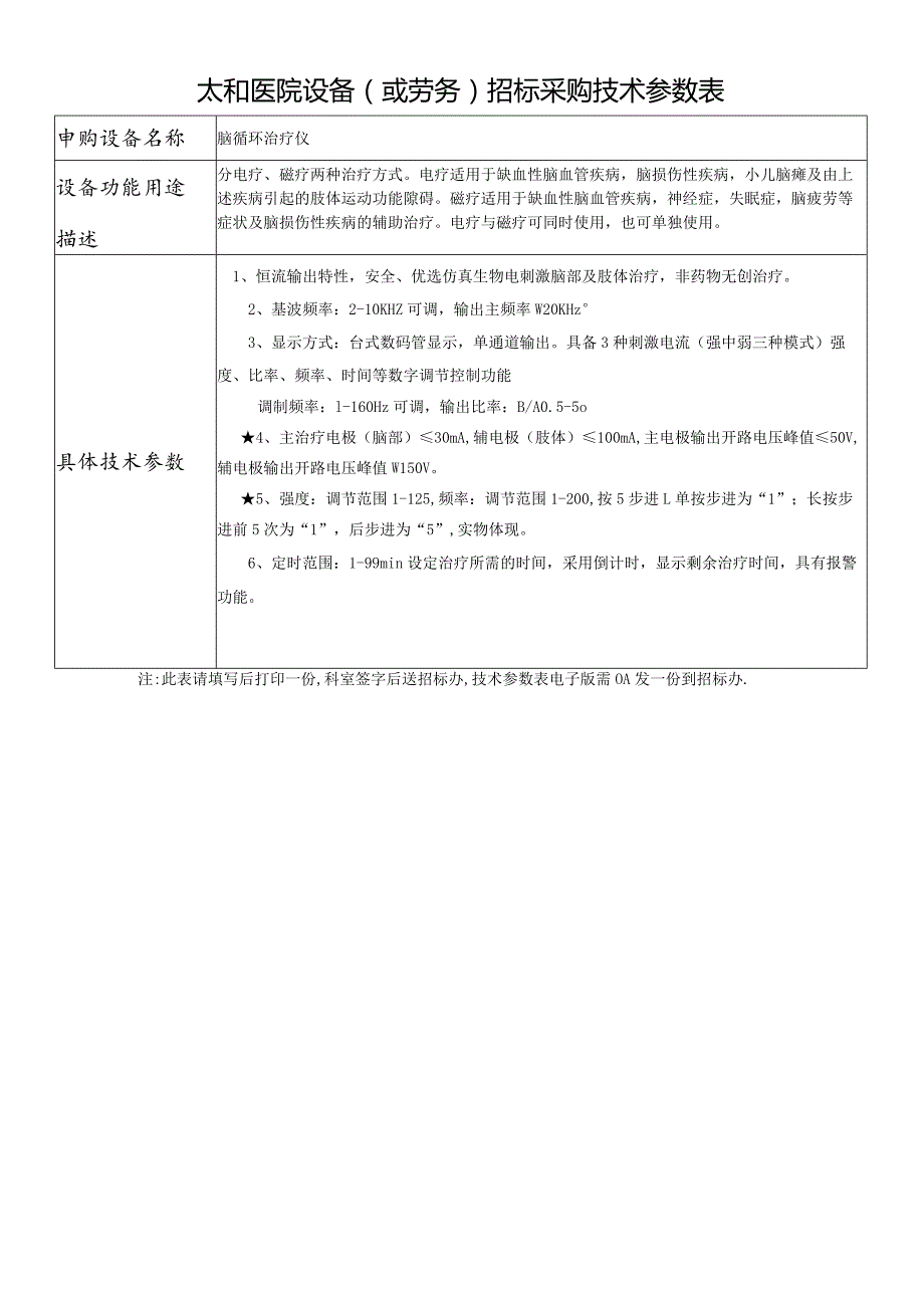 太和医院设备或劳务招标采购技术参数表.docx_第1页