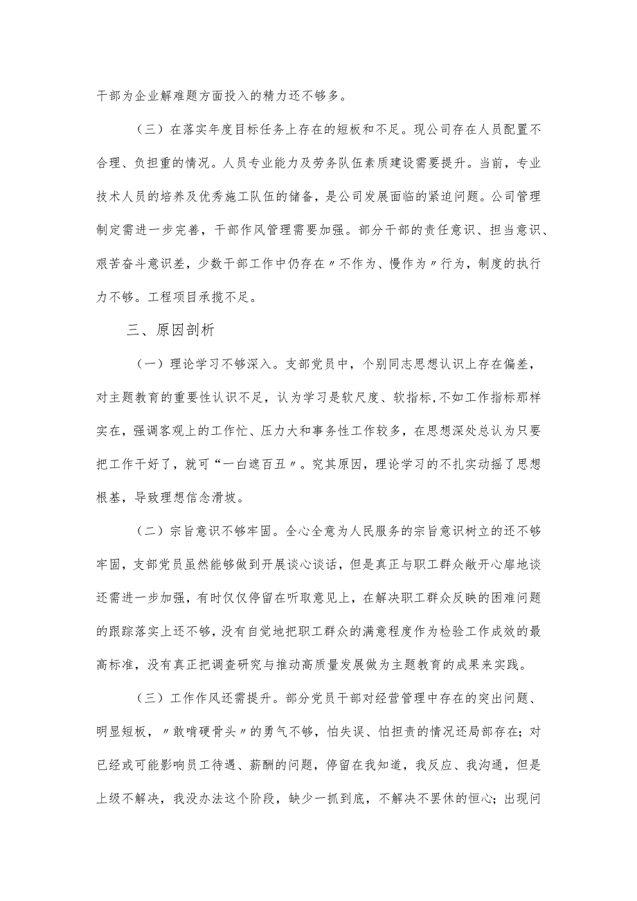 主题教育组织生活会支部班子对照检查材料（五个带头）.docx_第3页