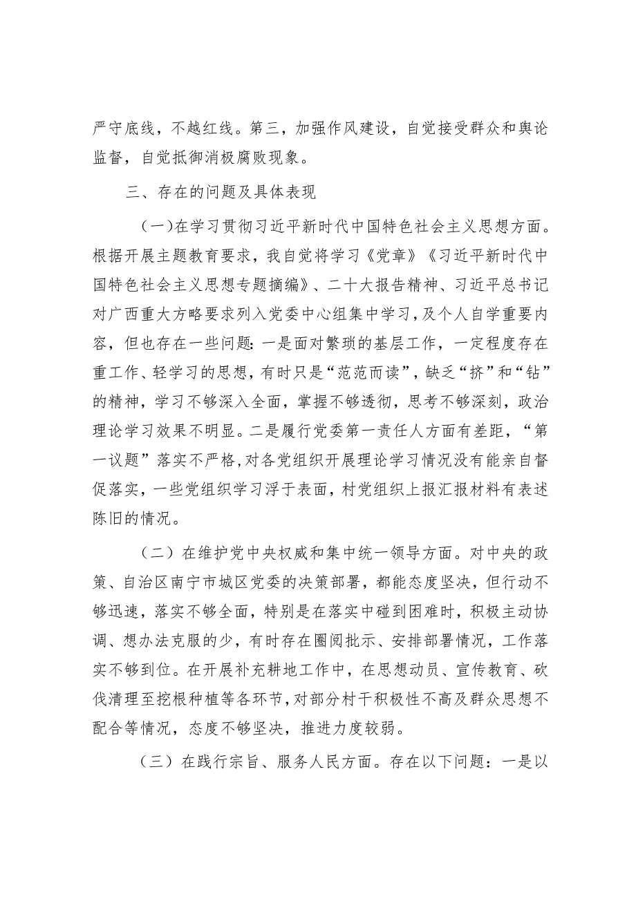 乡镇党委书记关于第二批主题教育专题民主生活会个人对照检查材料.docx_第2页