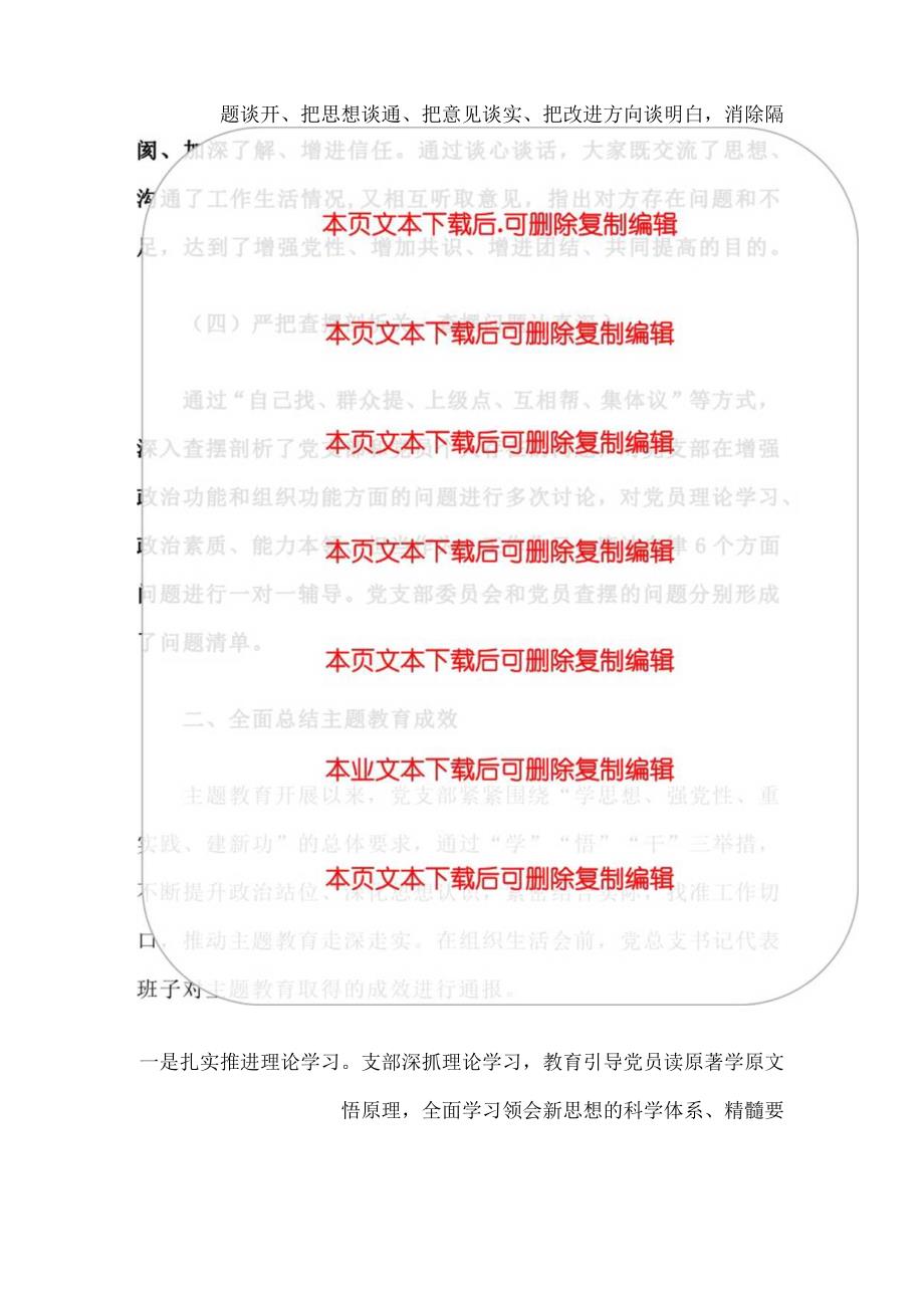 2024党支部专题组织生活会情况报告（完整版）.docx_第3页