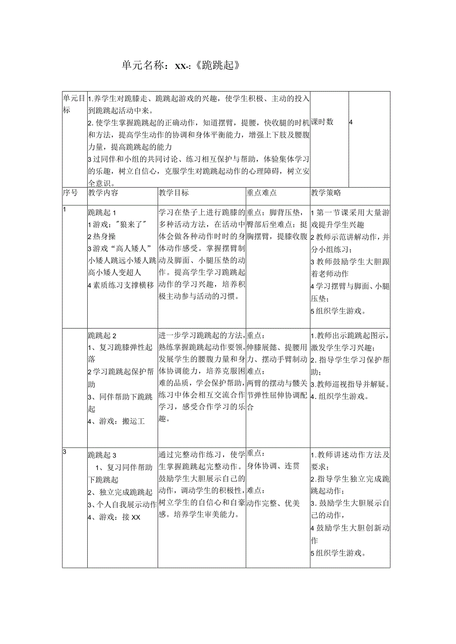 《跪跳起单元设计》公开课教案教学设计课件资料.docx_第1页