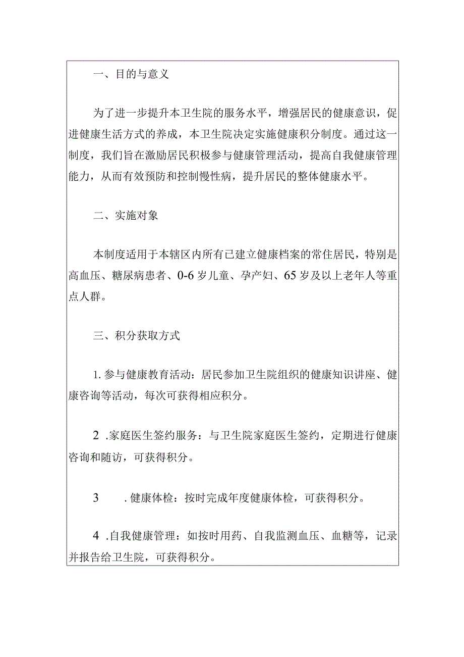 2024卫生院居民健康积分制度实施方案（最新版）.docx_第2页