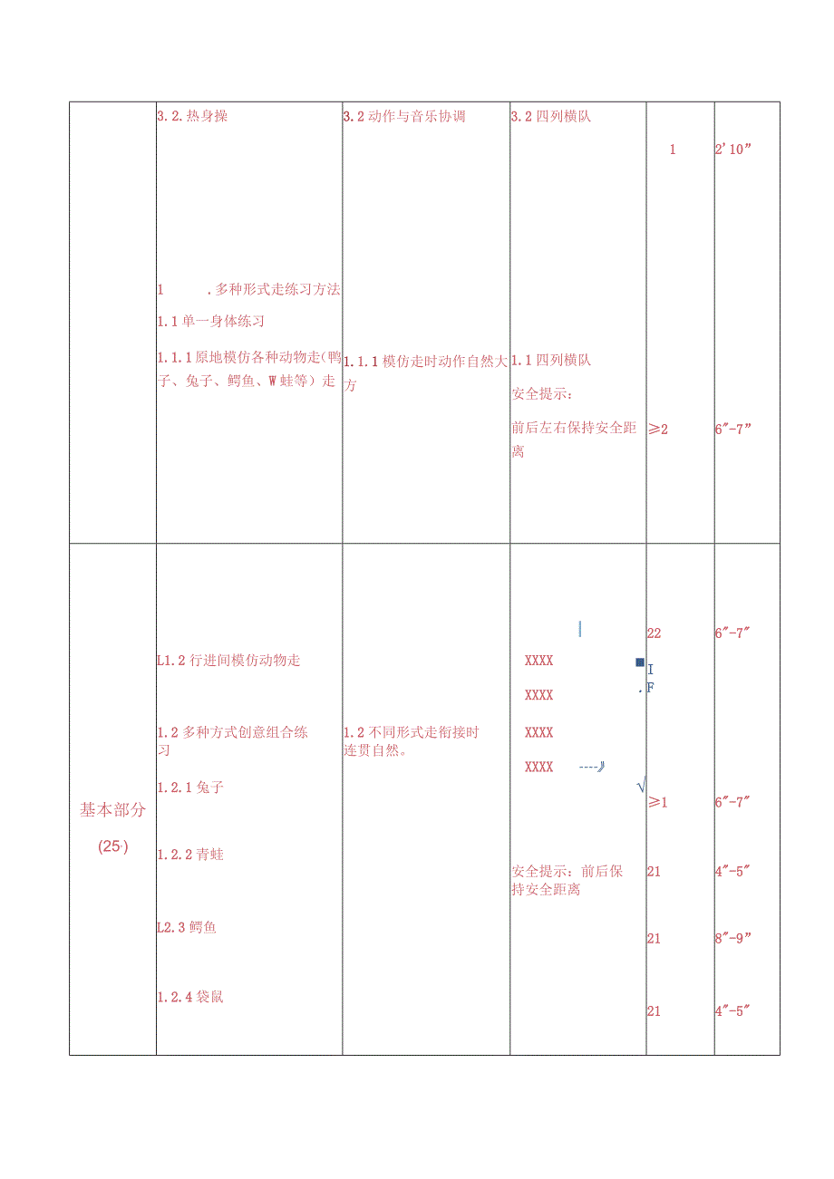 人教版体育一年级下册多种形式走的练习方法（教案）.docx_第2页