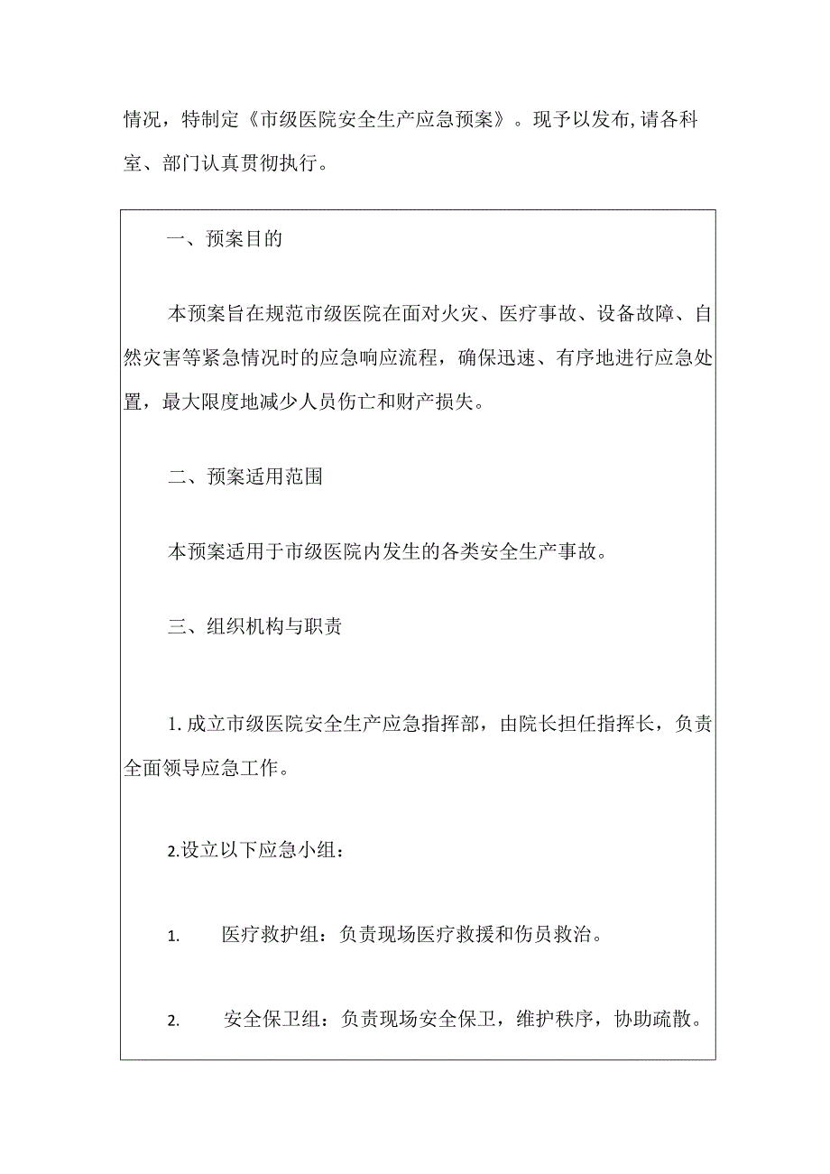 2024市人民医院安全生产应急预案（最新版）.docx_第2页