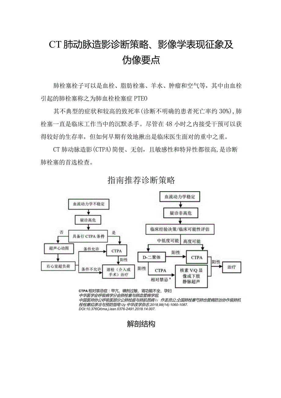 CT肺动脉造影诊断策略、影像学表现征象及伪像要点.docx_第1页