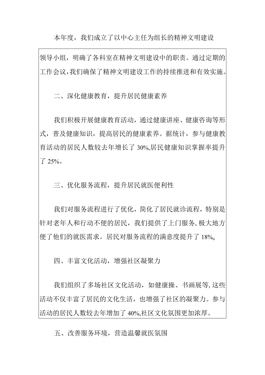 2024卫生服务中心精神文明建设工作总结（最新版）-副本.docx_第2页