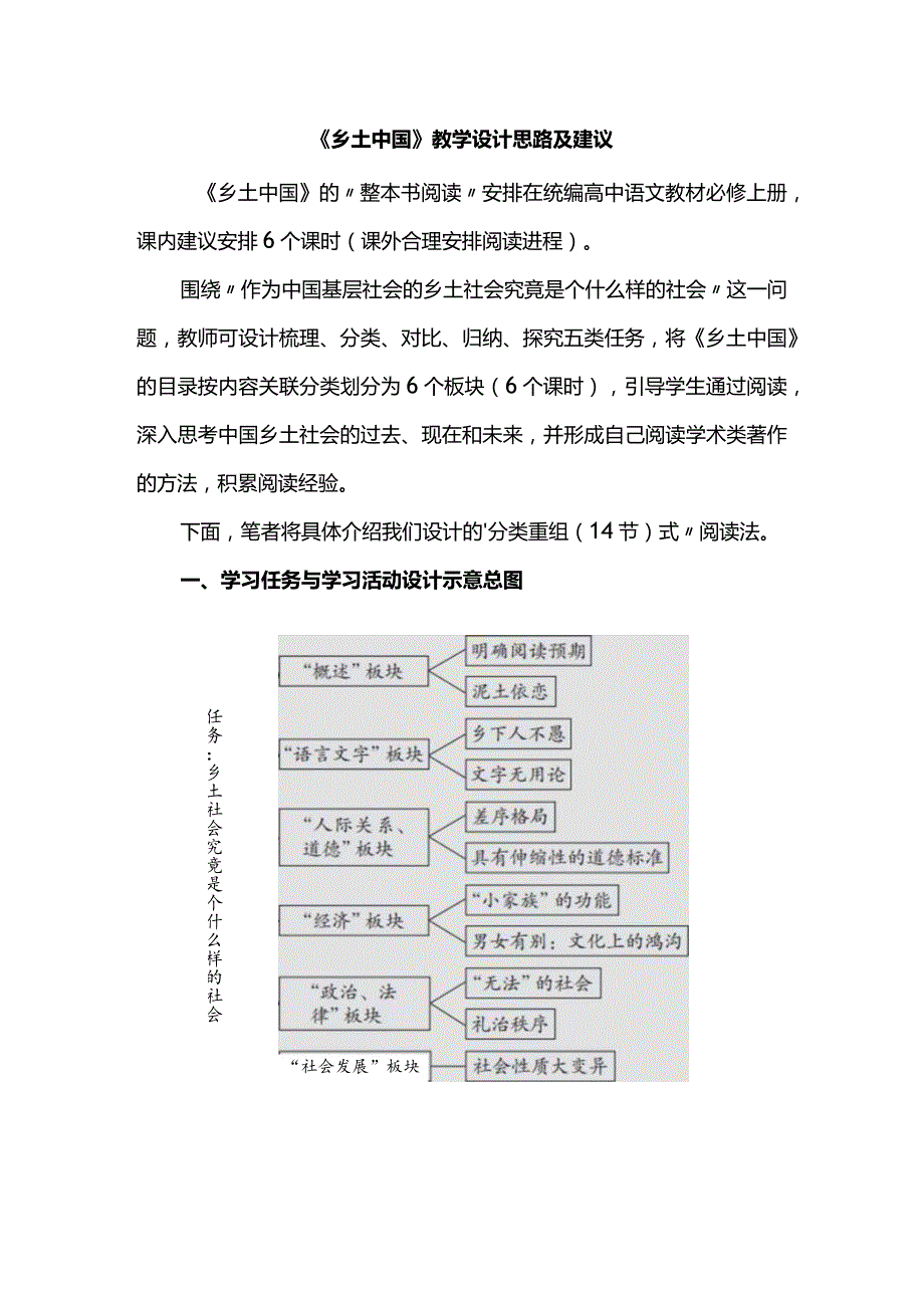 《乡土中国》教学设计思路及建议.docx_第1页