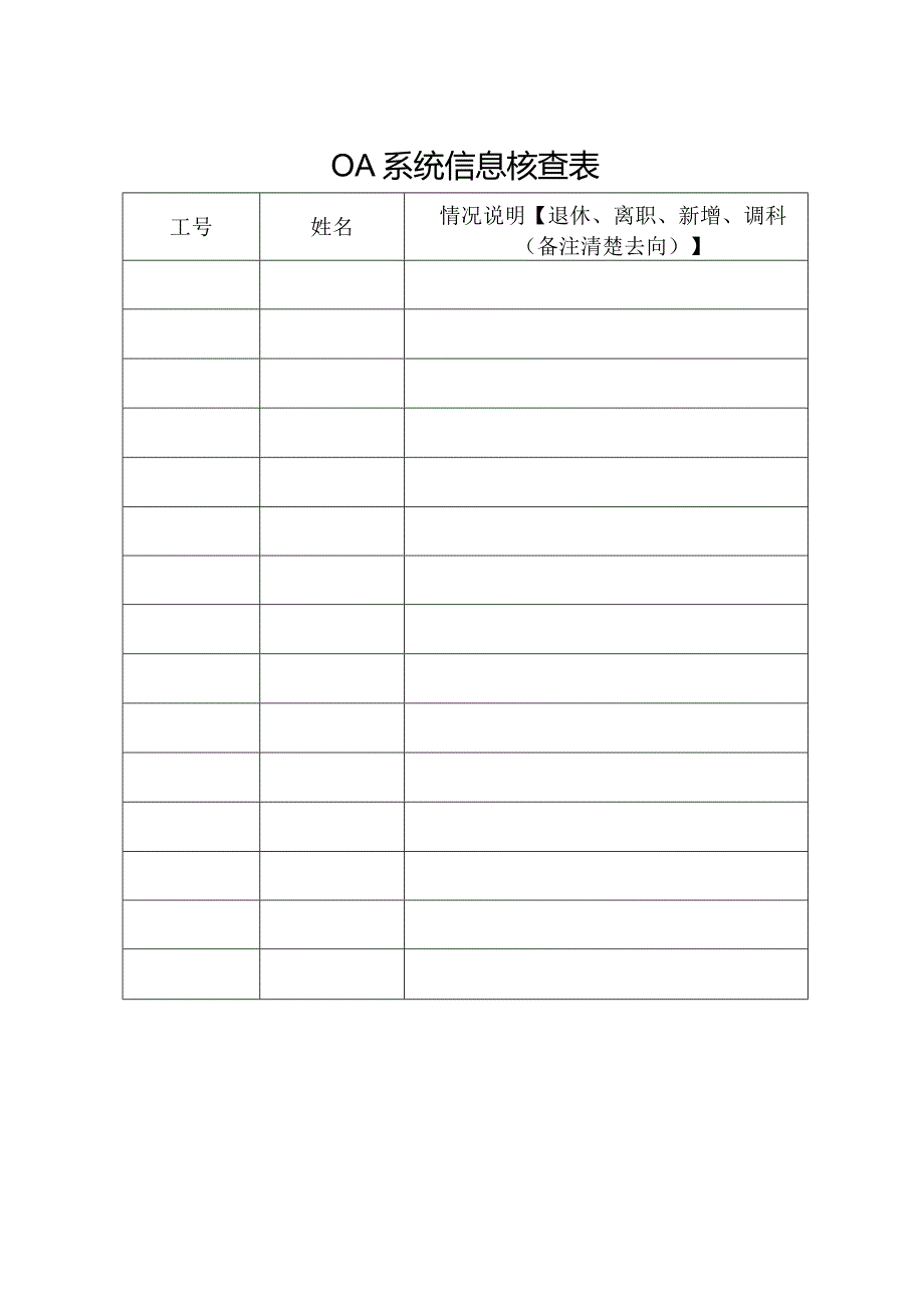 OA系统信息核查表.docx_第1页