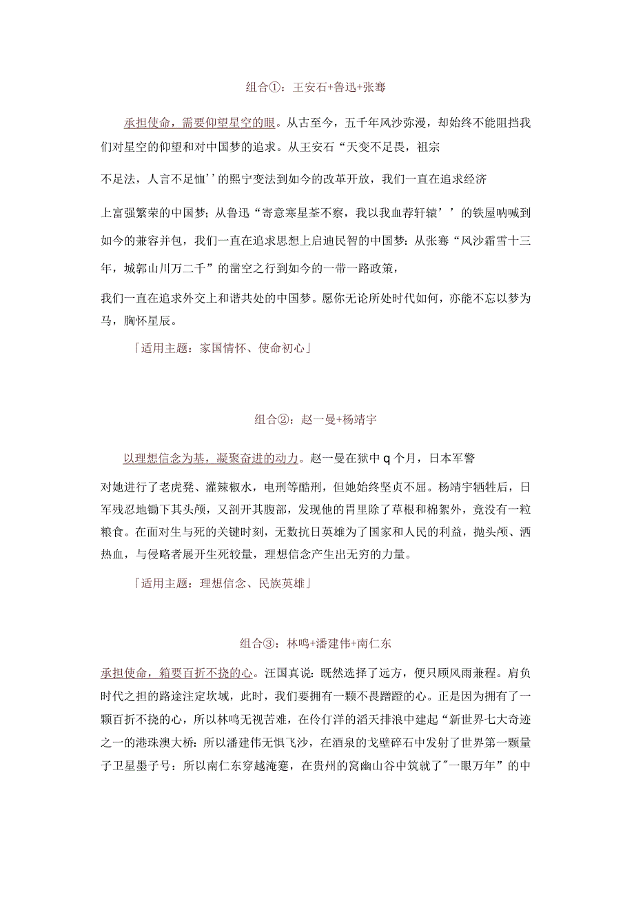 2024年初中作文素材积累：7个超实用的高质量人物组合素材.docx_第1页