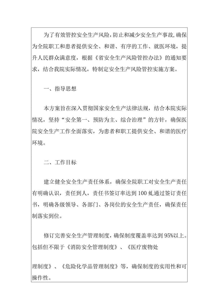 2024医院安全生产风险管控实施方案（最新版）.docx_第2页