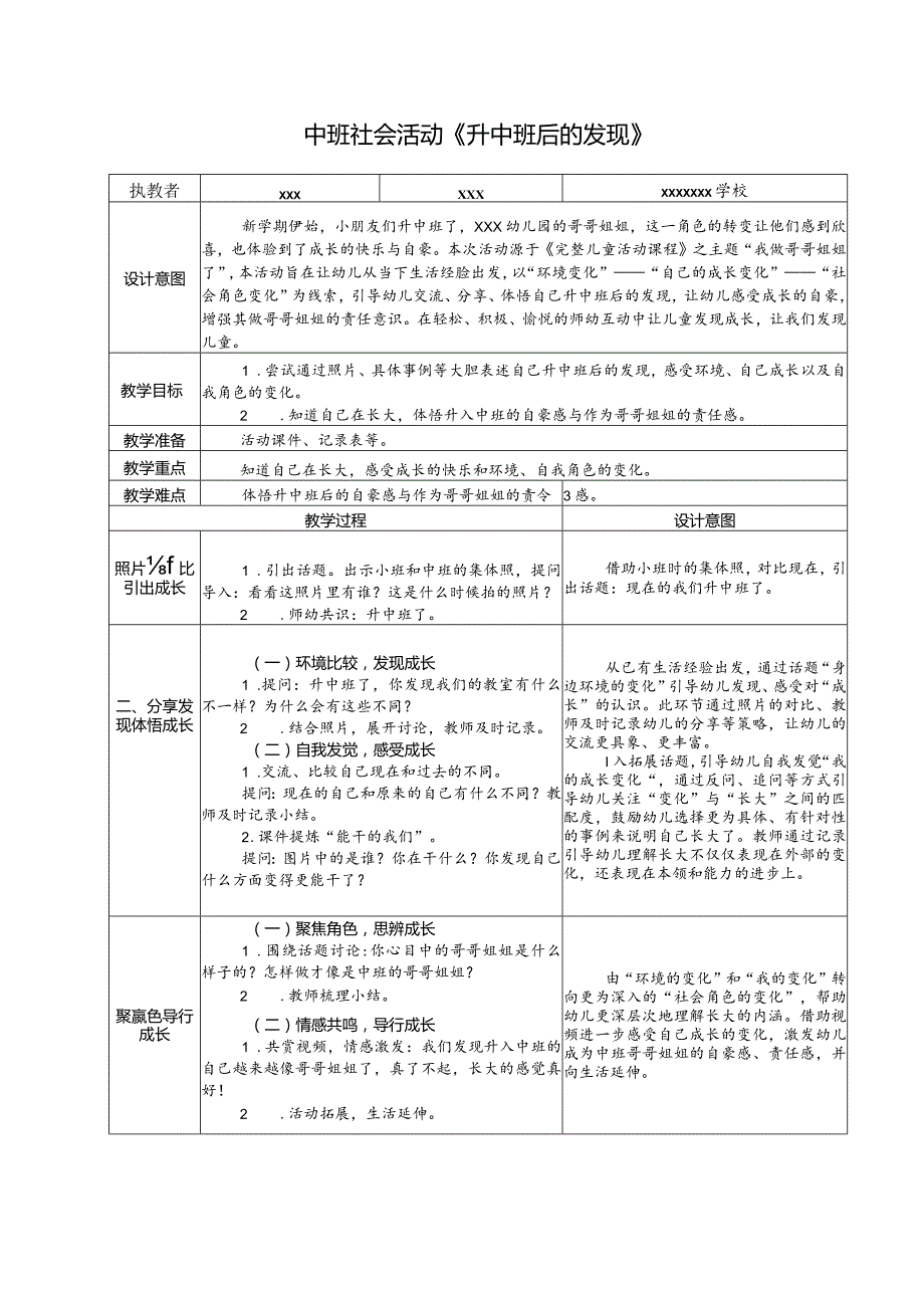 中班社会活动：《升中班后的发现》公开课教案教学设计课件资料.docx_第1页