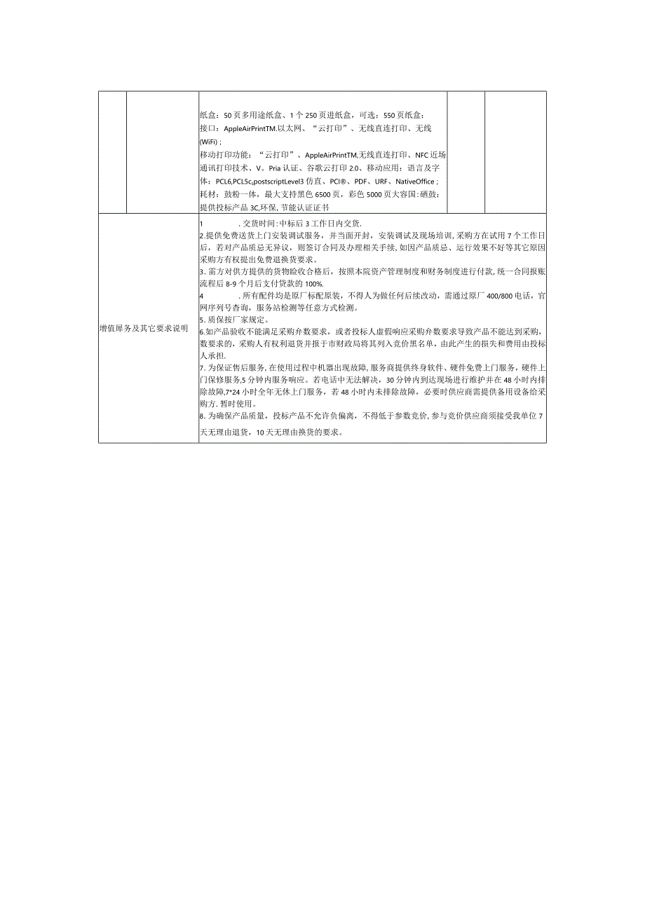 采购办公设备技术参数及要求清单.docx_第2页