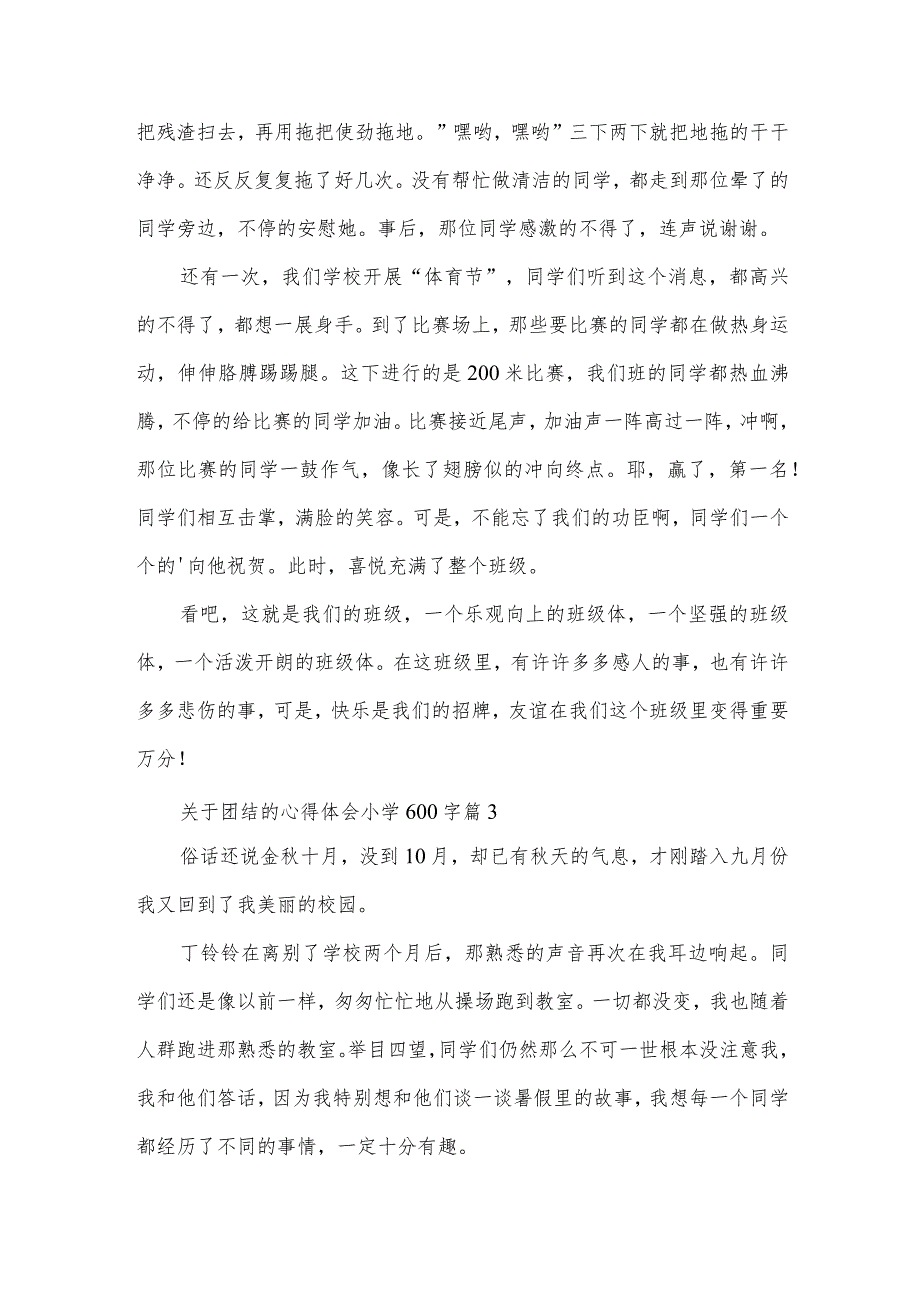 关于团结的心得体会小学600字（3篇）.docx_第3页