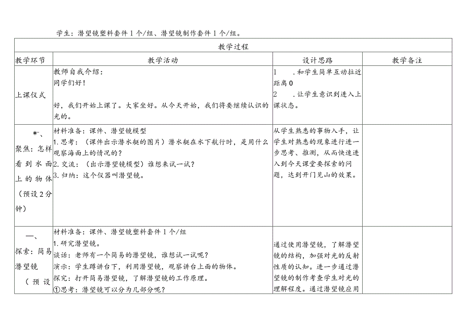 教科版五年级上册第一单元教学设计制作一个潜望镜.docx_第2页