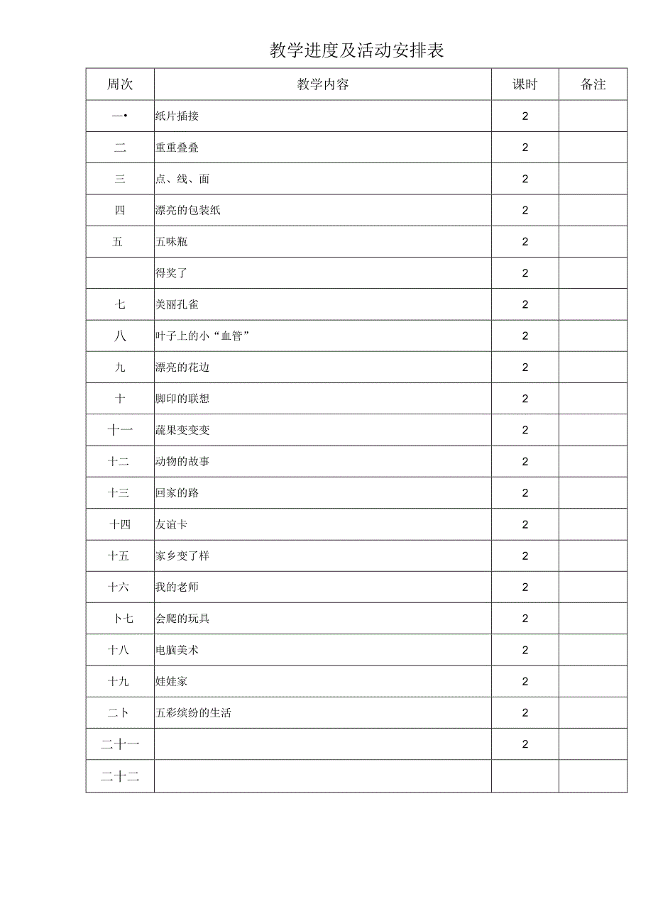 教学计划（知识清单）-2023-2024学年人教版美术 二年级下册.docx_第3页