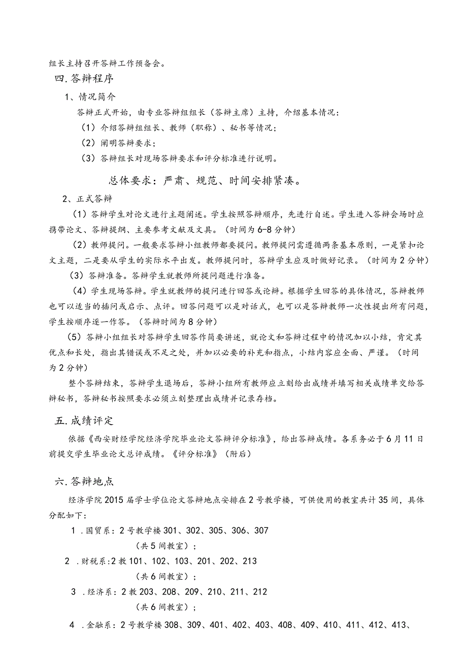 西安财经学院经济学院2015届学士学位论文答辩安排.docx_第2页