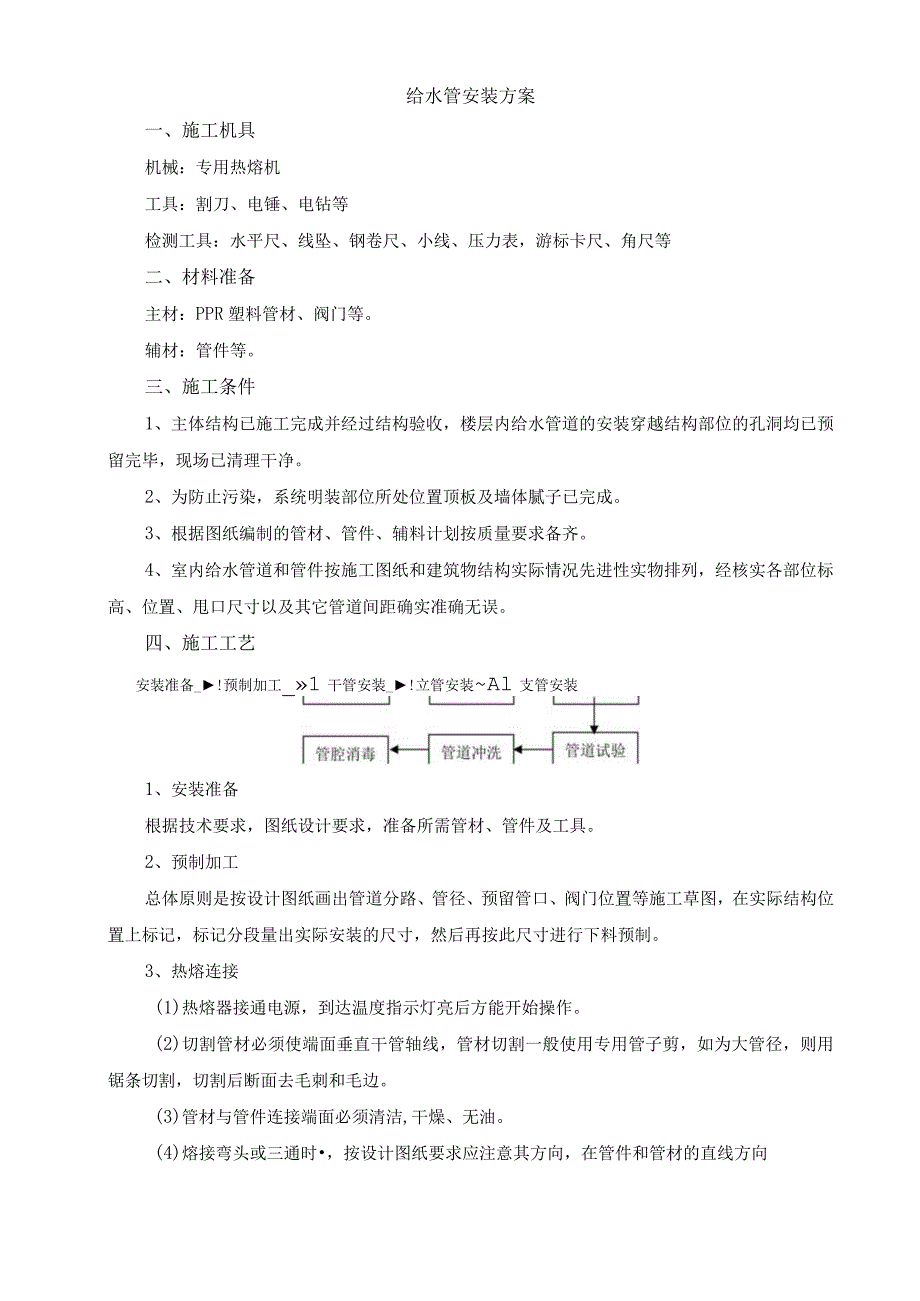 给水管安装方案.docx_第1页