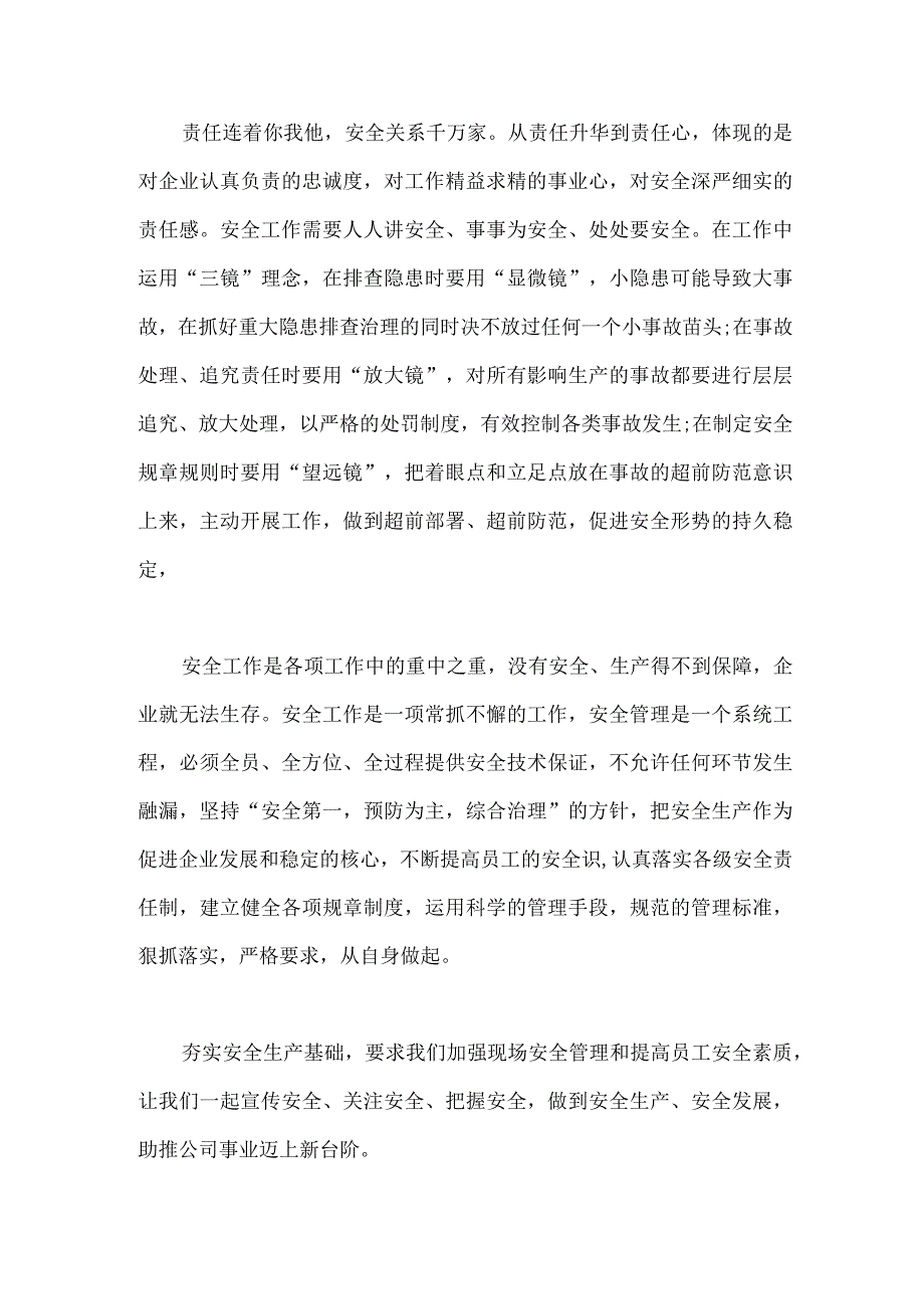 企业安全生产警示教育主题发言稿 2篇.docx_第2页