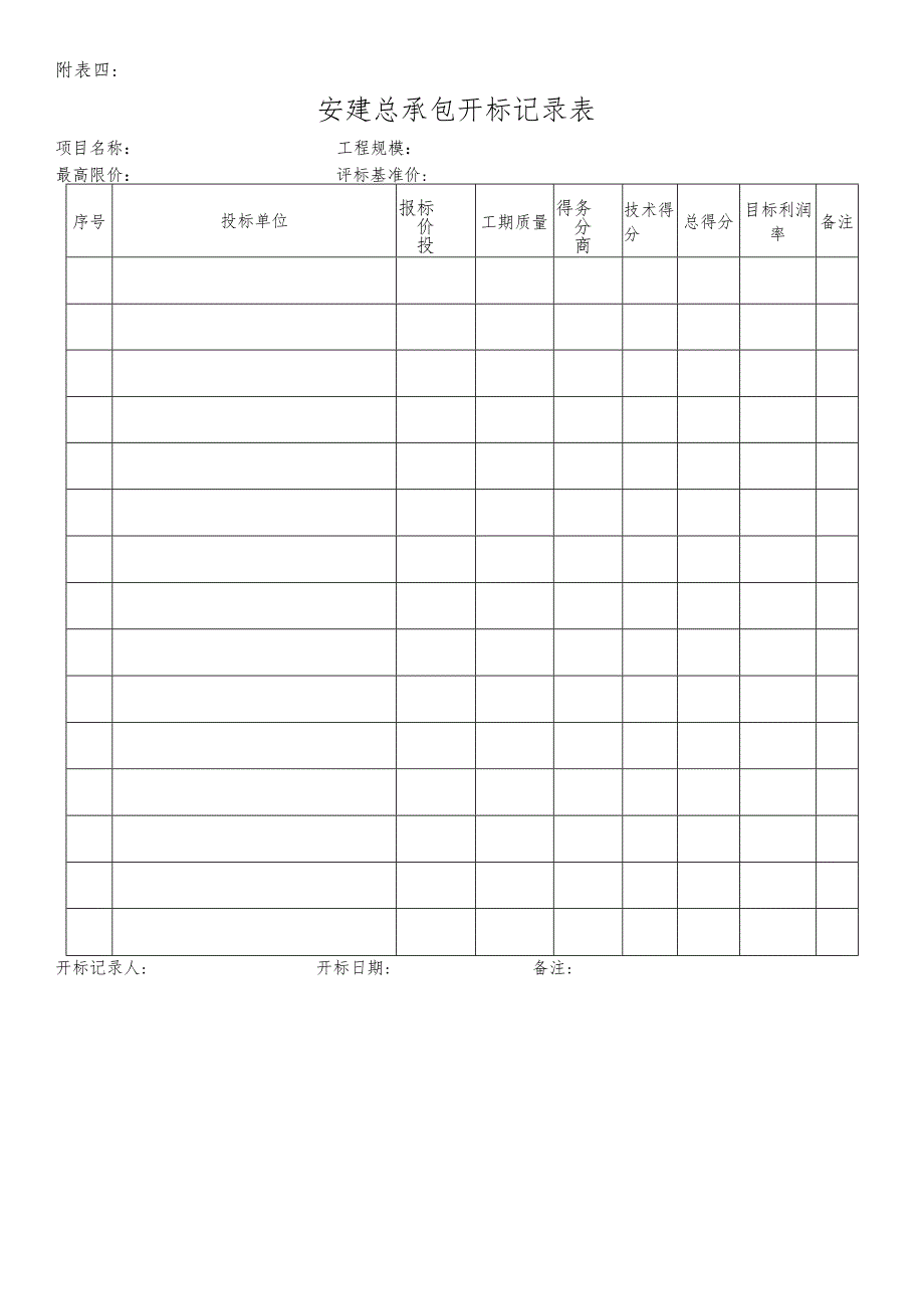 安建总承包开标记录表—样表.docx_第1页