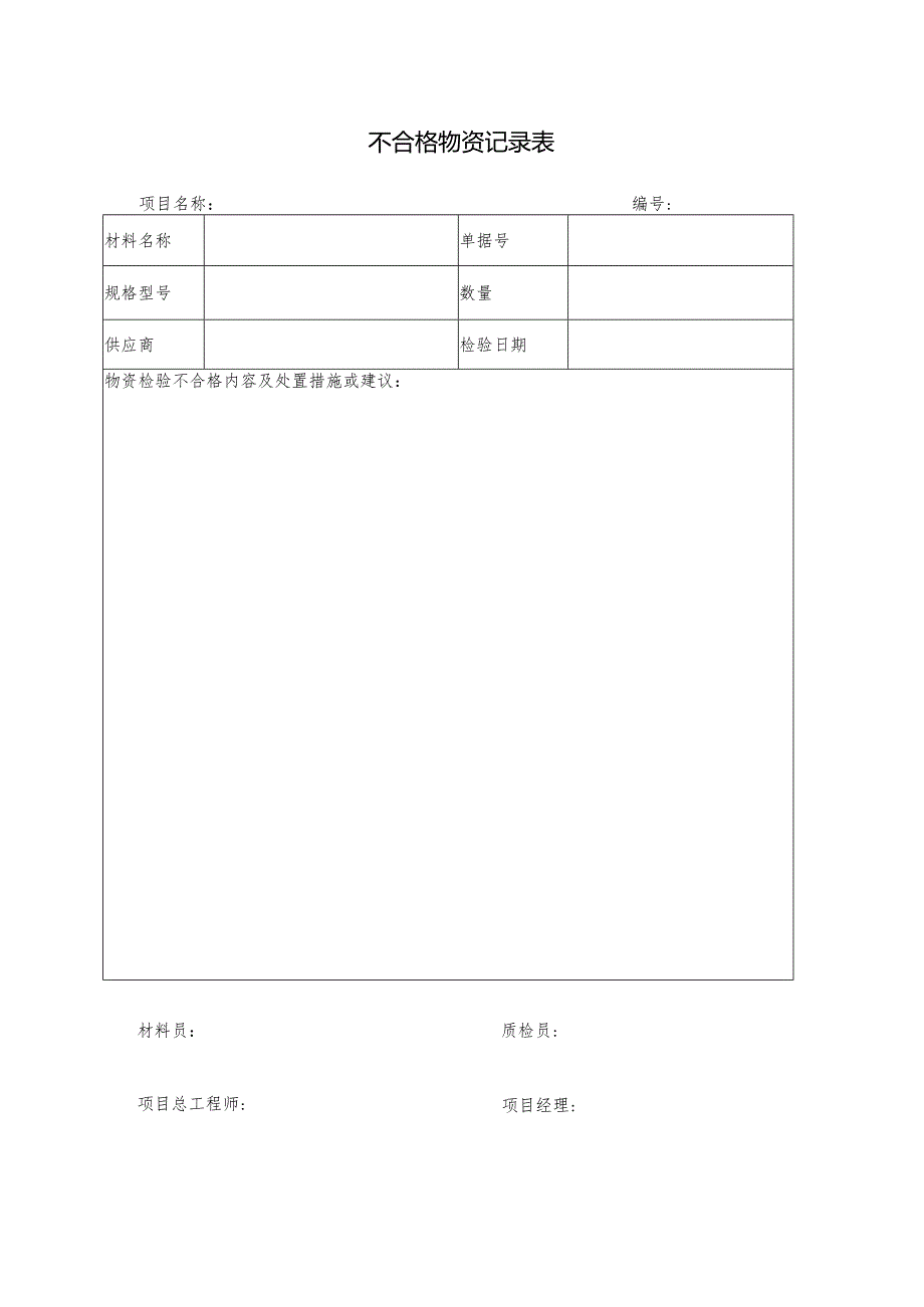 不合格物资记录表.docx_第1页