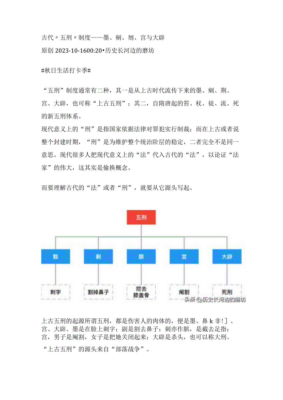 古代“五刑”制度——墨、劓、剕、宫与大辟.docx_第1页