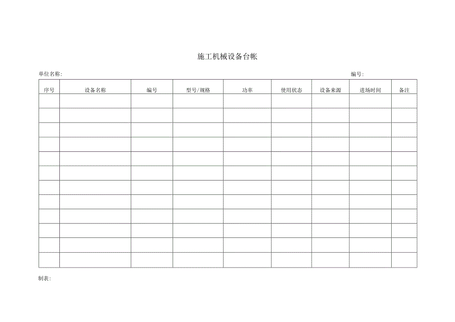 01施工机械设备台帐.docx_第1页