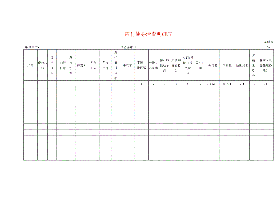 应付债券清查工作底稿明细表.docx_第1页