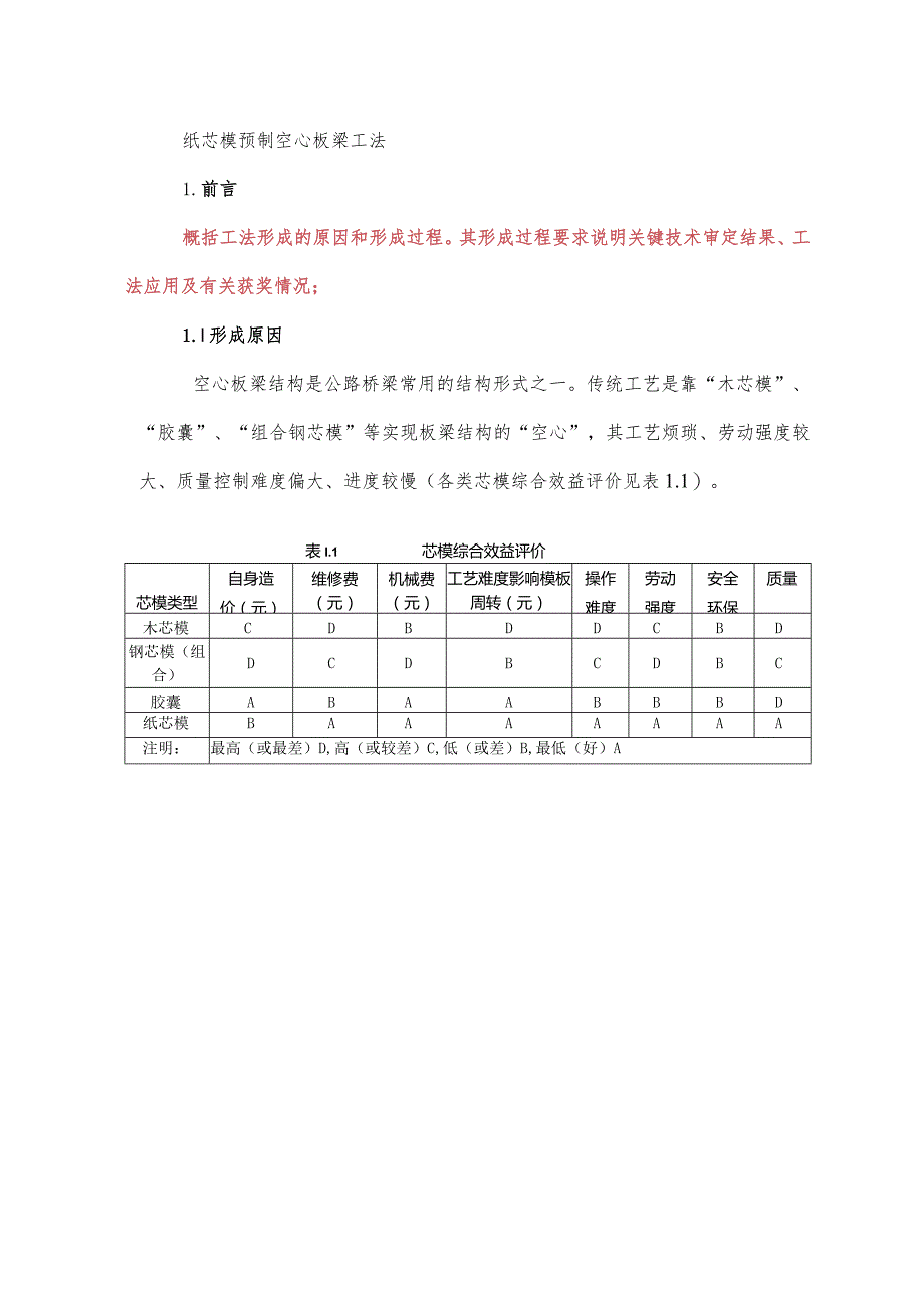 纸芯模预制空心板梁工法编写.docx_第1页