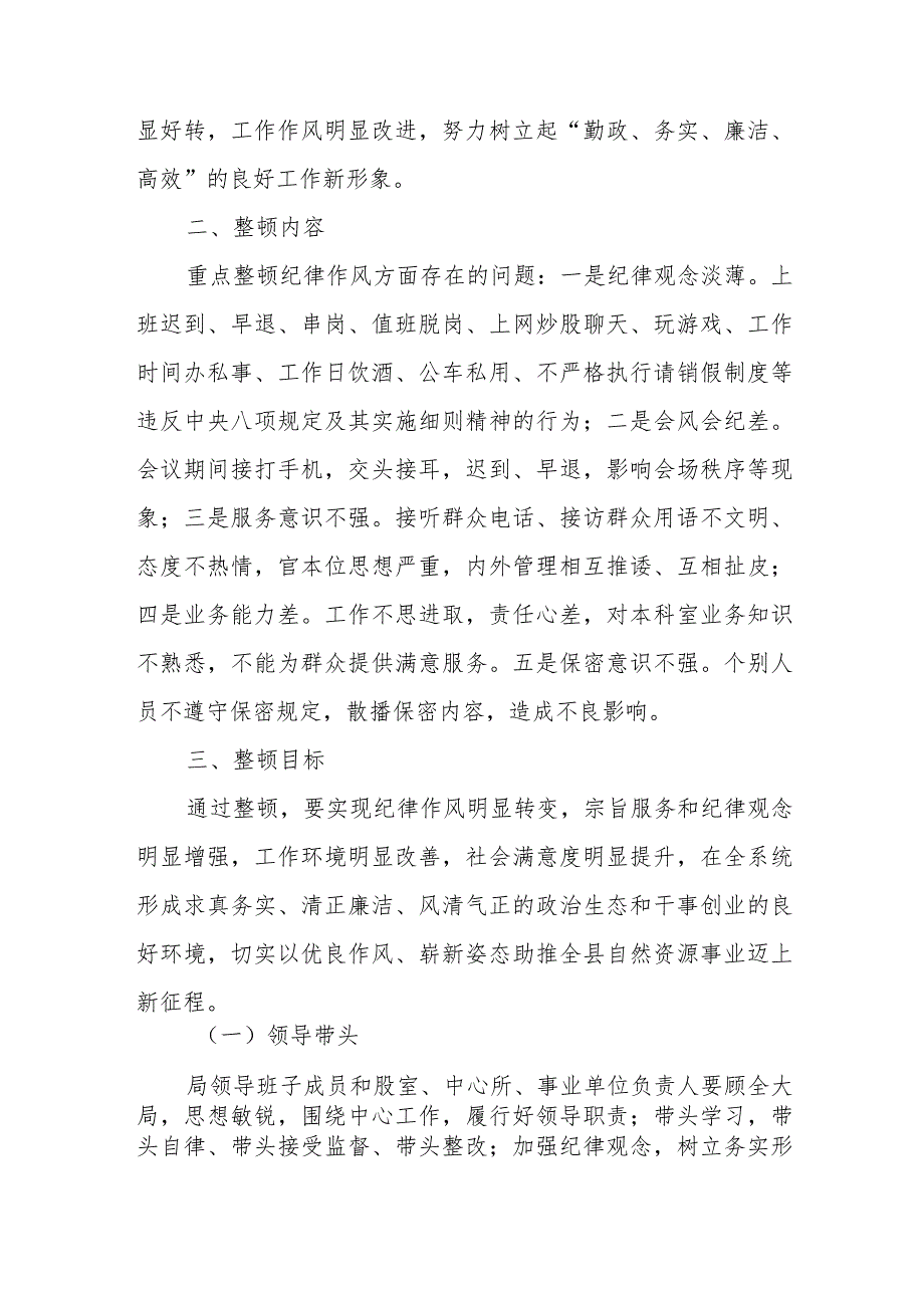 XX县自然资源局党组纪律作风整顿实施方案.docx_第2页